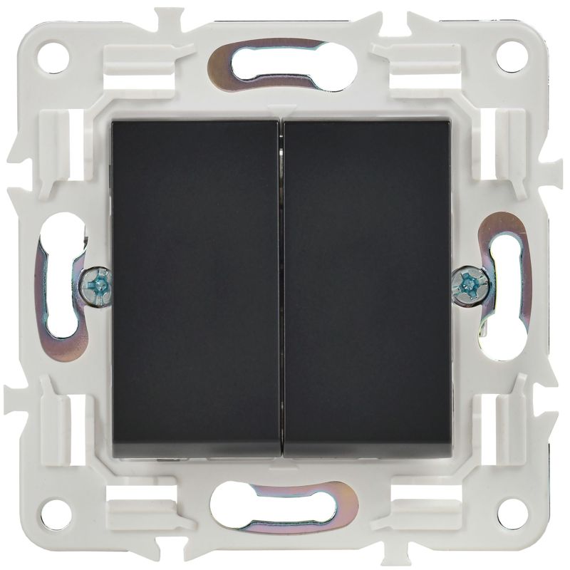 Выключатель проходной 2-кл. SKANDY 10А SK-V05Bl черн. IEK SK-V22-0-10-K02