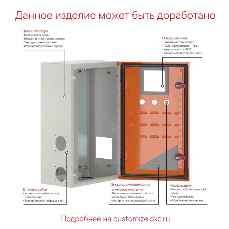 Корпус сварной навесной ST 1200х800х300мм с монтажн. панелью DKC R5ST1283