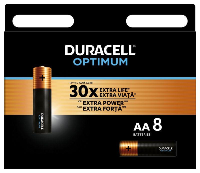 Элемент питания алкалиновый AA/LR6 1.5В LR6-8BL Optimum 5014069 (блист.8шт) Duracell Б0056024