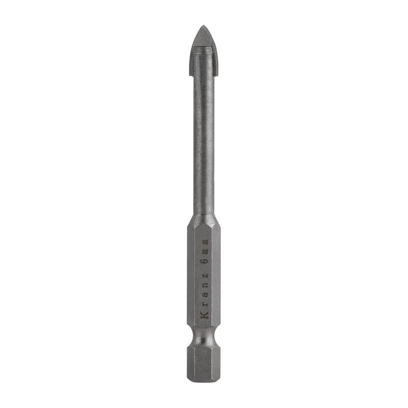Сверло по стеклу и керамике 6мм (шестигранный хвостовик) Kranz KR-91-0642