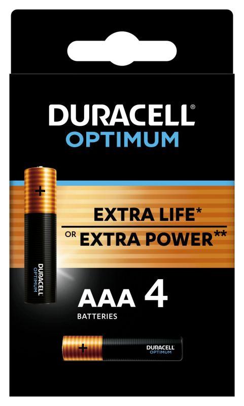 Элемент питания алкалиновый AAA/LR03 LR03-4BL 1.5В Optimum 5014062 (блист.4шт) Duracell Б0056021