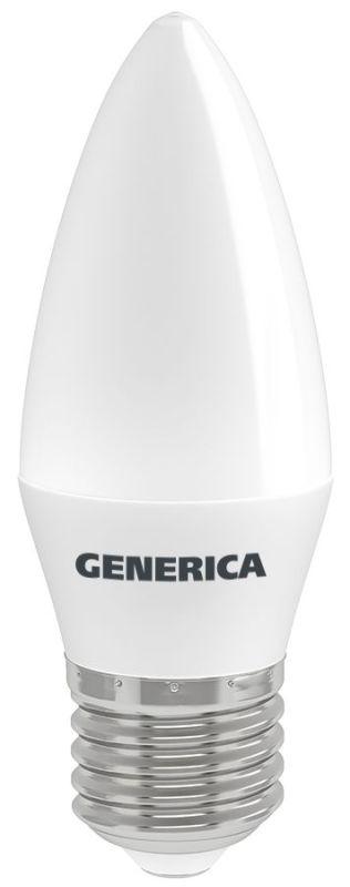 Лампа светодиодная C35 12Вт свеча 6500К E27 230В GENERICA LL-C35-12-230-65-E27-G
