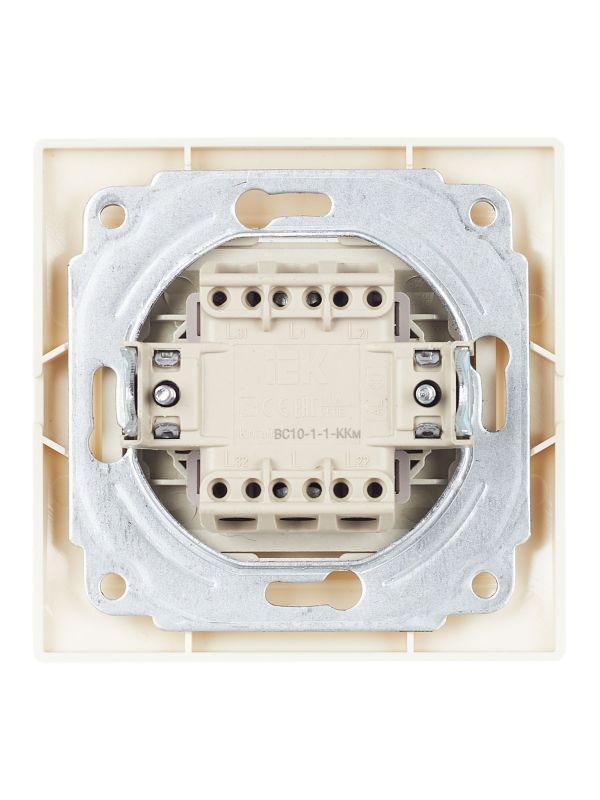 Выключатель 1-кл. СП Кварта 10А IP20 ВС10-1-1-ККм с индикацией крем. IEK EVK11-K33-10-DM