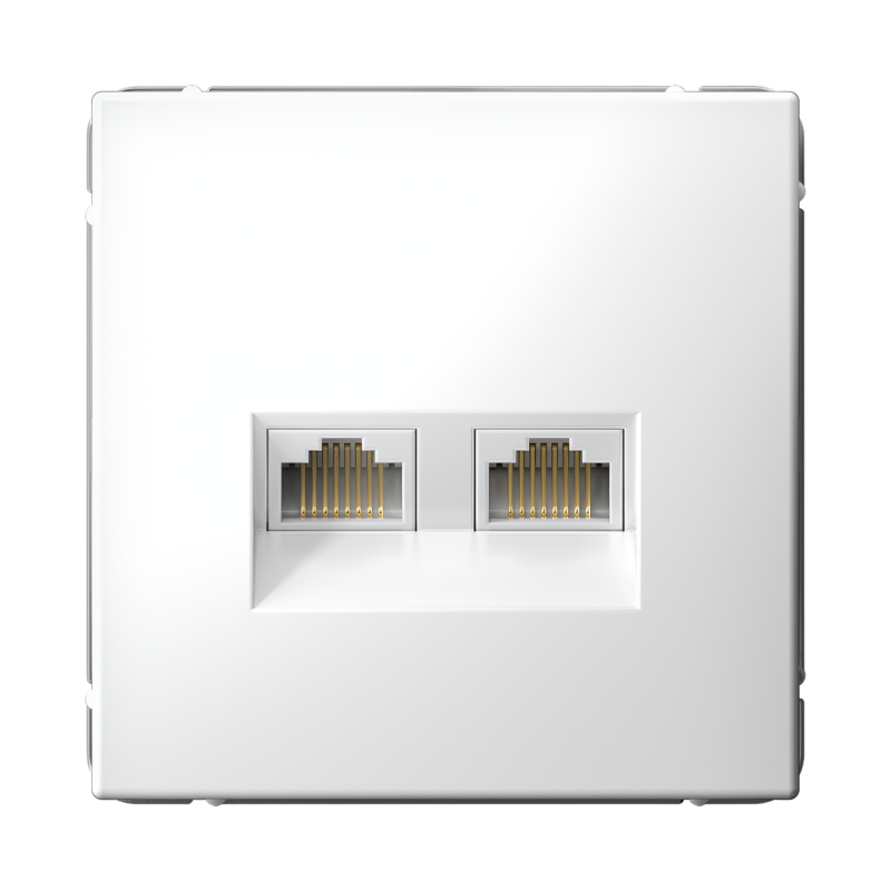 Розетка компьютерная 2-м ArtGallery RJ45 + RJ45 кат.5E механизм бел. SE GAL000185
