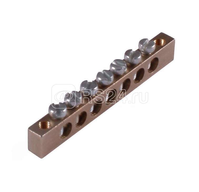 Шина "РЕ" на 12 присоединений 63А 2 крепежных отверстия HEGEL Шина _PE_ 63.12.2