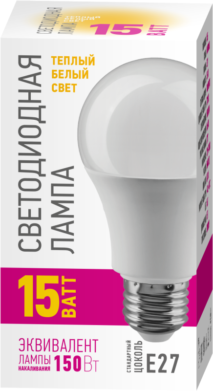 Лампа светодиодная 82 920 OLL-A60-15-230-2.7K-E27-PROMO 15Вт грушевидная 2700К E27 220-240В ОНЛАЙТ 82920