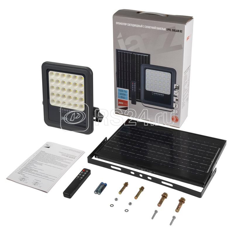 Прожектор светодиодный PFL SOLAR 02 100 6500К GR IP65 ДО с солнечн. панелью и пультом Pro+ JazzWay 5058477
