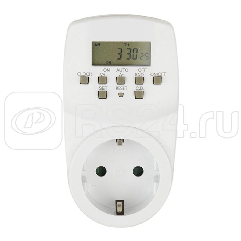 Таймер электронный UST-E20 WHITE с розеткой 220В 24ч 1600Вт энергонезависимая память Uniel UL-00003766