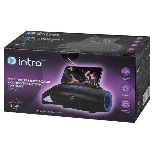 Колонка портативная BRW590 bluetooth беспроводная стерео акустическая черн. Intro Б0057184