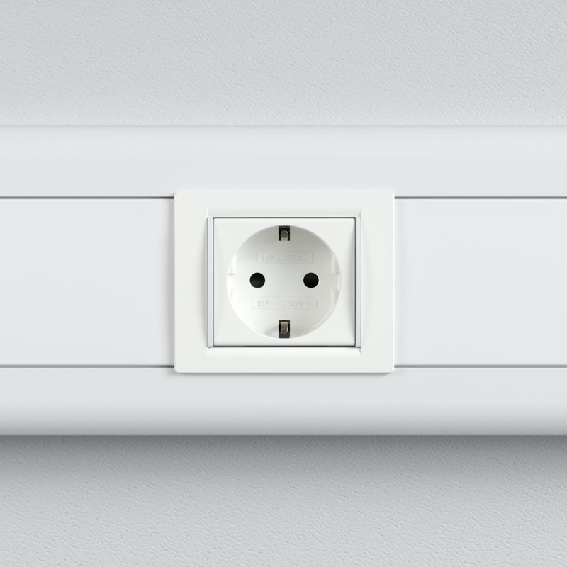 Розетка 1-м 2мод. Viva 16А IP20 2P+E с заземл. защ. шторки бел. DKC 45005
