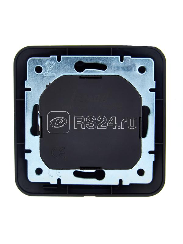 Розетка 1-м СП ASTI 16А IP20 с заземл. с заряд. устройством USB в сборе черн. бархат. LEZARD 7081-4242-181