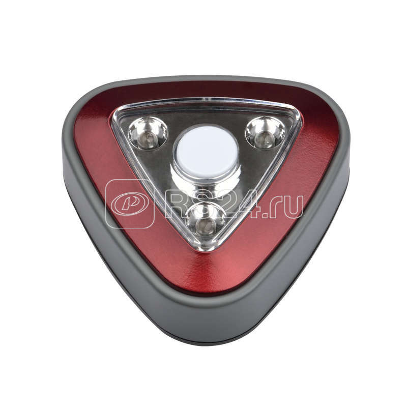 Светильник-ночник DTL-356 Треугольник/Red/3LED/4АА пушлайт питание от 3-х батареек ААА (в комплект не входят) красн. Uniel UL-00001987