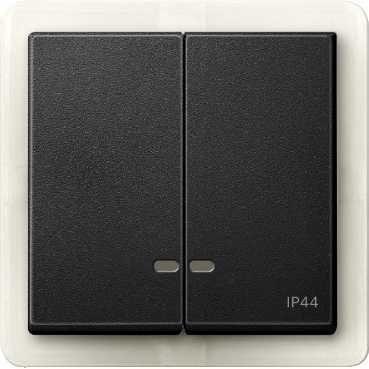 Клавиша 2-м Merten с окошком для свет. инд. IP44 антрацит SchE MTN3424-0414