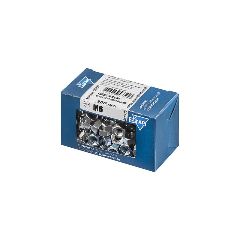 Гайка шестигранная М6 DIN 934 оцинк. (уп.200шт) Tech-Krep/Zitar 105247