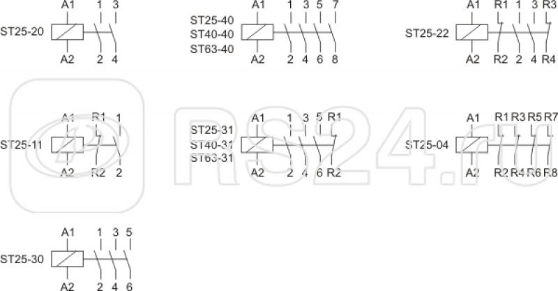 Контактор модульный ST-63-40 230В 63А F&F EA13.001.005