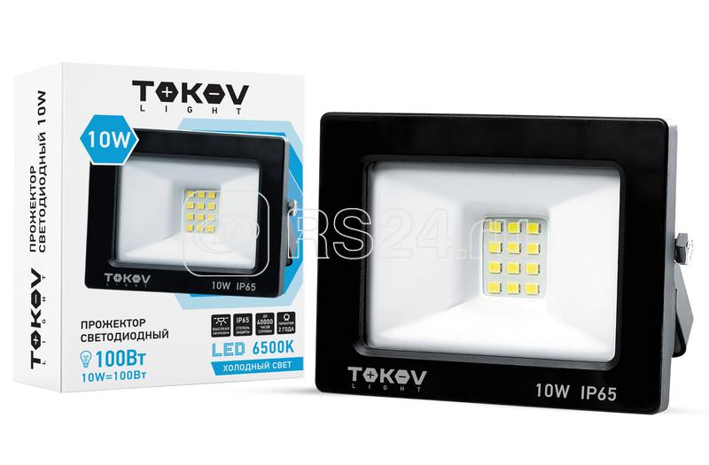Прожектор светодиодный 10Вт 600лм 6500К IP65 черн. (TKL) TOKOV ELECTRIC TKL-FL/LED-10-6.5K-IP65