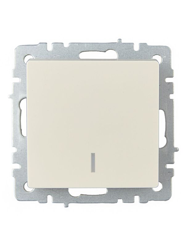 Выключатель 1-кл. СП BRITE ВС10-1-1-БрКр 10А с индик. механизм беж. IEK BR-V10-1-10-K10