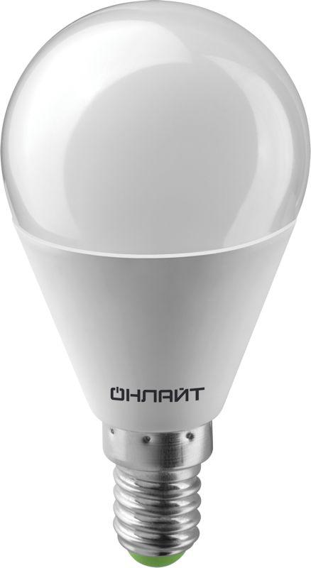 Лампа светодиодная 61 136 OLL-G45-6-230-6.5K-E14 6Вт шар 6500К холод. бел. E14 600лм 176-264В ОНЛАЙТ 61136