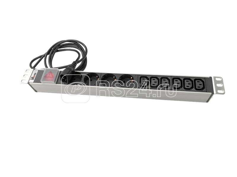 Блок розеток Rem-10 с выкл. 4 Sсhuko 6 IEC 60320 C13 10А алюм. 19дюйм шнур 1.8м IEC 60320 C14 R-10-4S-6C13-V-440-1.8 Rem 1826452