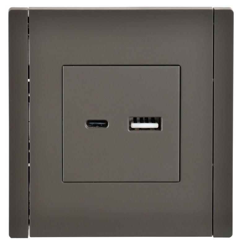 Розетка USB A+C 3.1А FORTE&PIANO FP350 сер. IEK FP-U22-D31-K03