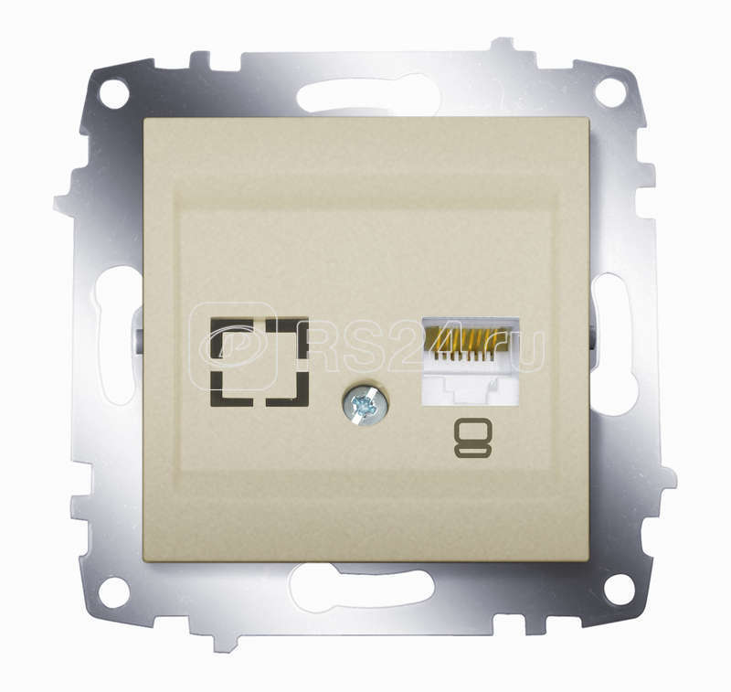 Розетка компьютерная 2-м Cosmo RJ45 кат.6 + гнездо механизм титаниум ABB 619-011400-247