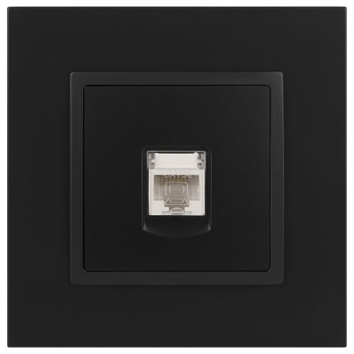 Розетка компьютерная 1-м Elegance 14-3107-05 RJ45 IP20 механизм антрацит Эра Б0034306