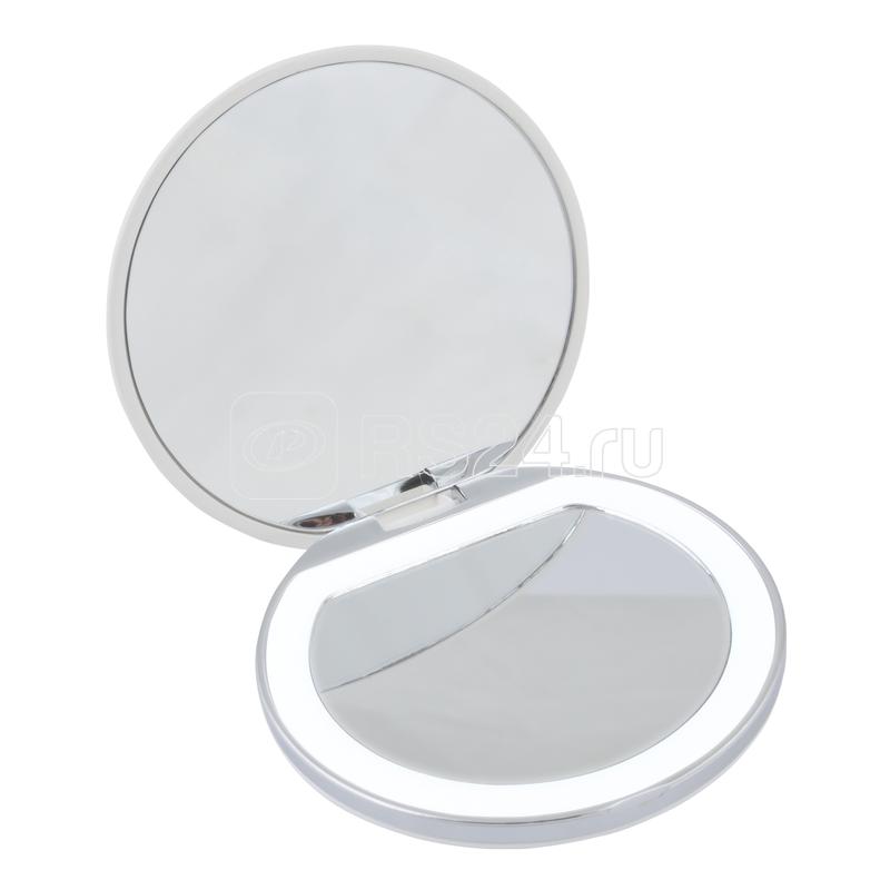 Зеркало карманное ULK-F72 DIM/RECH WHITE с подсветкой (1Х+2Х) с диммером аккум. Li-Ion 300мАч в/к бел. Uniel UL-00007898