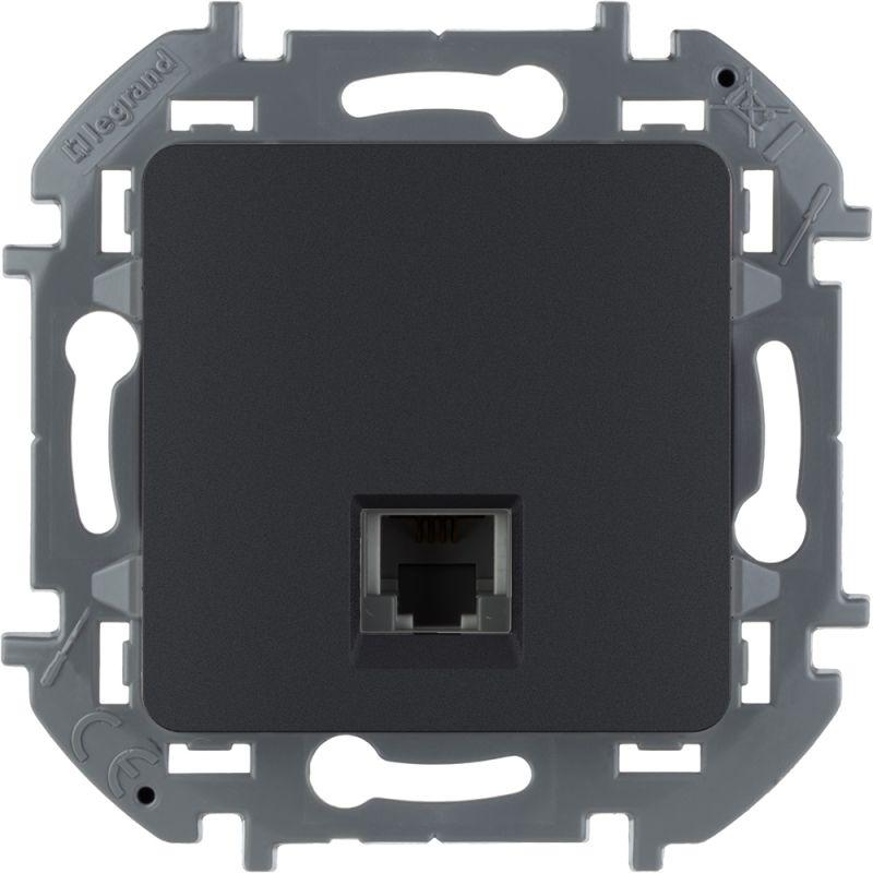 Розетка телефонная Inspiria RJ11 механизм антрацит IEK 673823