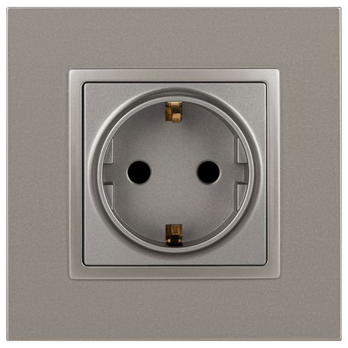 Розетка Elegance 14-2102-16 16А 250В 2P+E Schuko защ. шторки титан Эра Б0065806