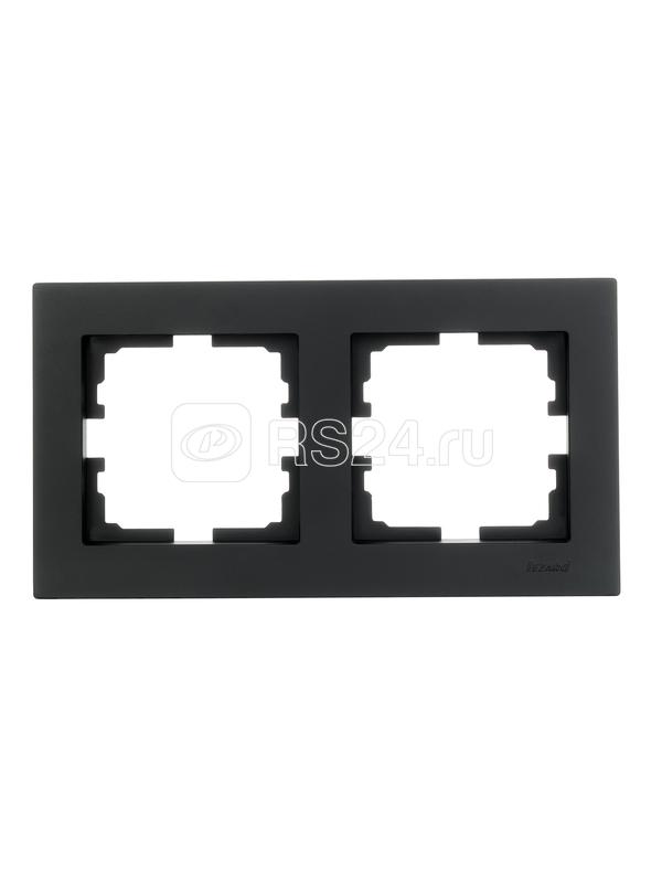 Рамка 2-местн. горизонт. VESNA черн. бархат LEZARD 742-4200-147