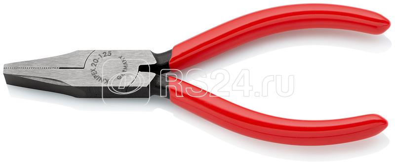 Плоскогубцы тупоносые рифленные губки 27мм L-125мм обливные рукоятки черн. Knipex KN-2001125 Плоскогубцы тупоносые рифленные губки 27мм L-125мм обливные рукоятки черн. Knipex KN-2001125