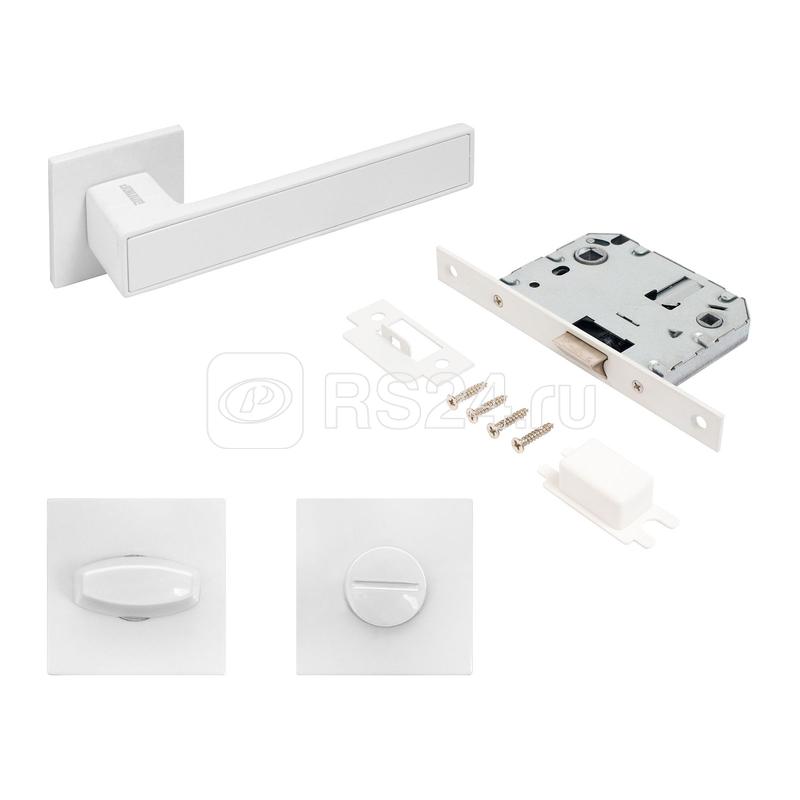 Комплект ручка и защ с фикс АРТ "ЛАНА" W/W +L7050S W+BK-S2 W (86110/S7050) матов. бел. Аллюр 15 716