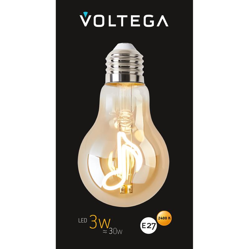 Лампа светодиодная филаментная Loft 271 A60 3Вт 2400К E27 Voltega 8582