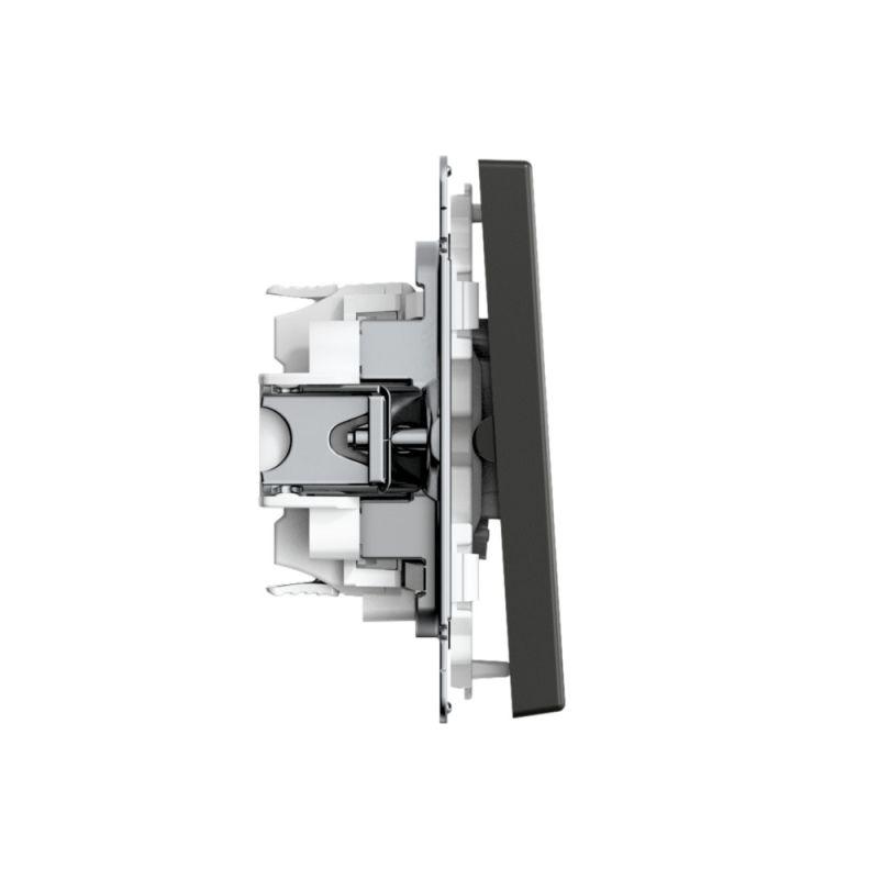 Выключатель кнопочный 2-кл. ArtGallery 10AX быстрозажим. клем. механизм базальт SE GAL001417S