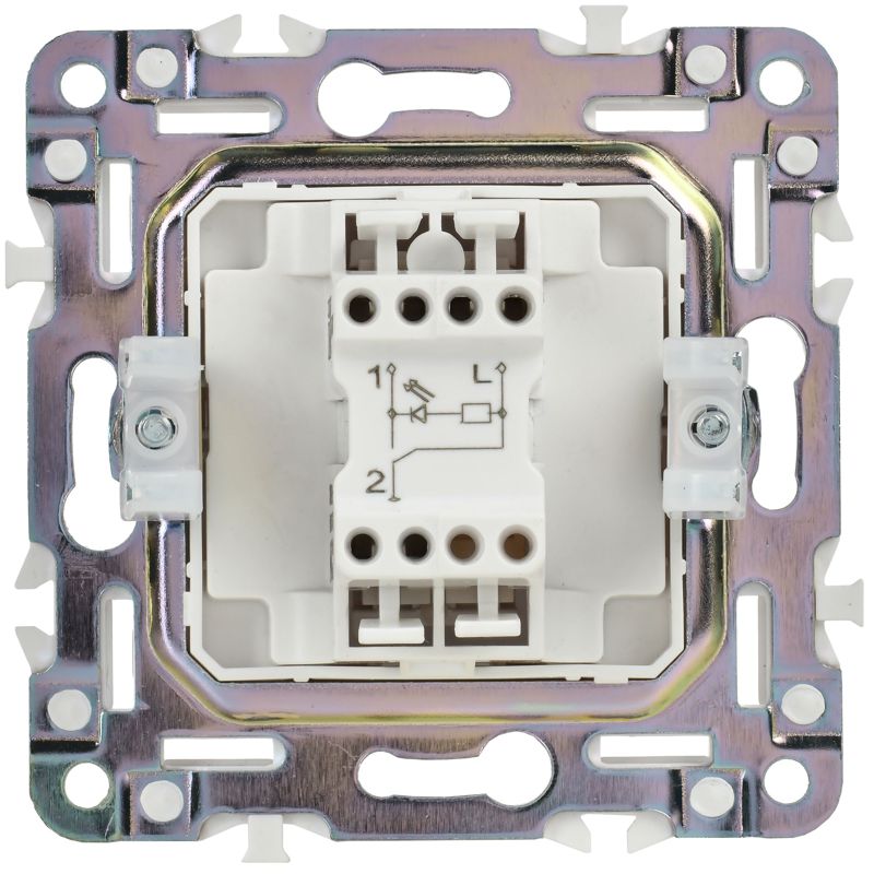 Выключатель проходной 1-кл. SKANDY 10А SK-V08W с индикацией арктич. бел. IEK SK-V12-1-10-K01