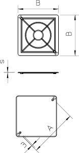 Крышка квадратная 97х97х1.5 UV 80 D OBO 2003240