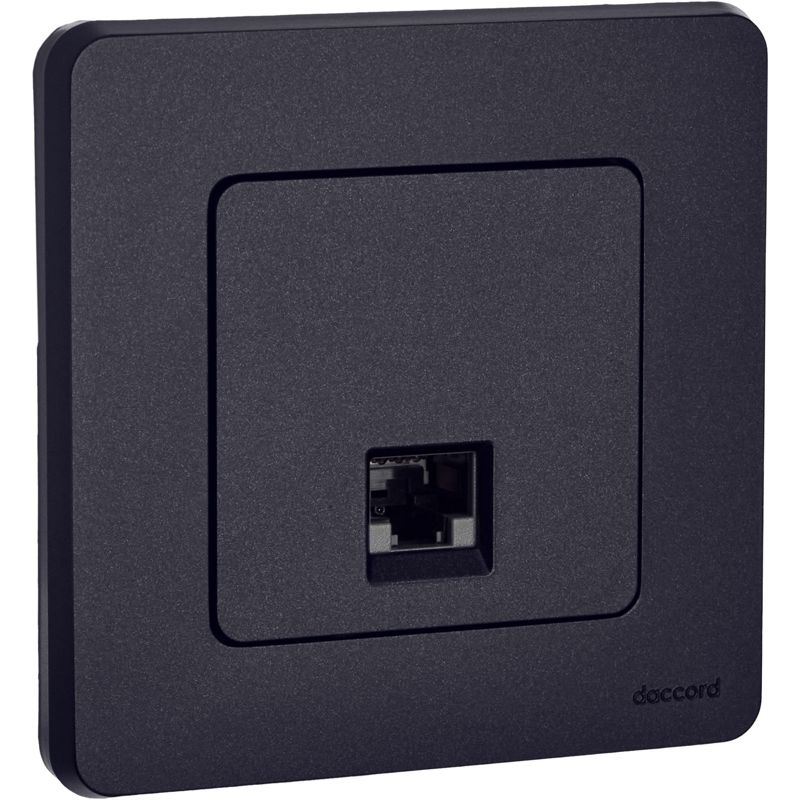 Розетка компьютерная Inspiria RJ45 кат.6 UTP механизм антрацит IEK 673833