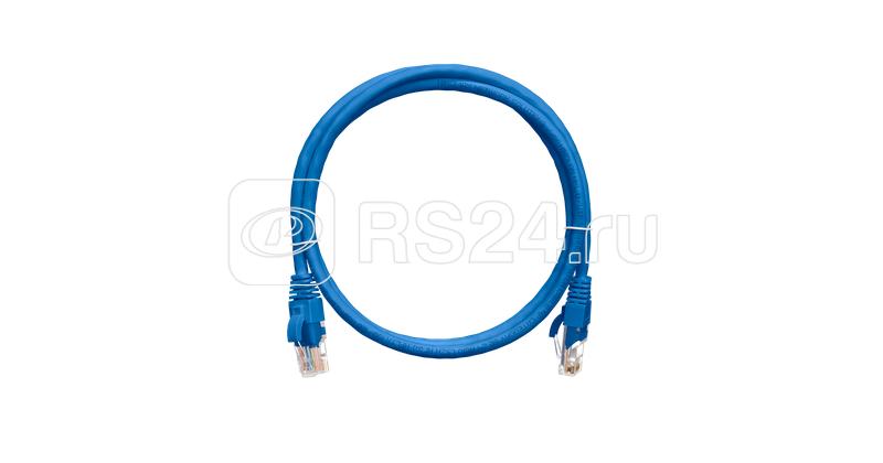 Шнур коммутационный кат.5E (класс D) U/UTP 4 пары 24 AWG (7х0.205мм) 100МГц 2хRJ45 (8P8C) T568B заливной с защитой защелки мж BC чистая медь PVC нг(А) 1м син. NIKOMAX NMC-PC4UD55B-010-BL