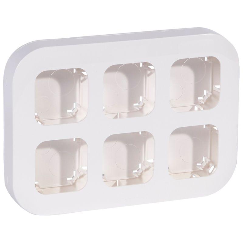 Блок СП установ. пустой до 6 механизмов Quteo и Mosaic 45х45 бел. Leg 782296