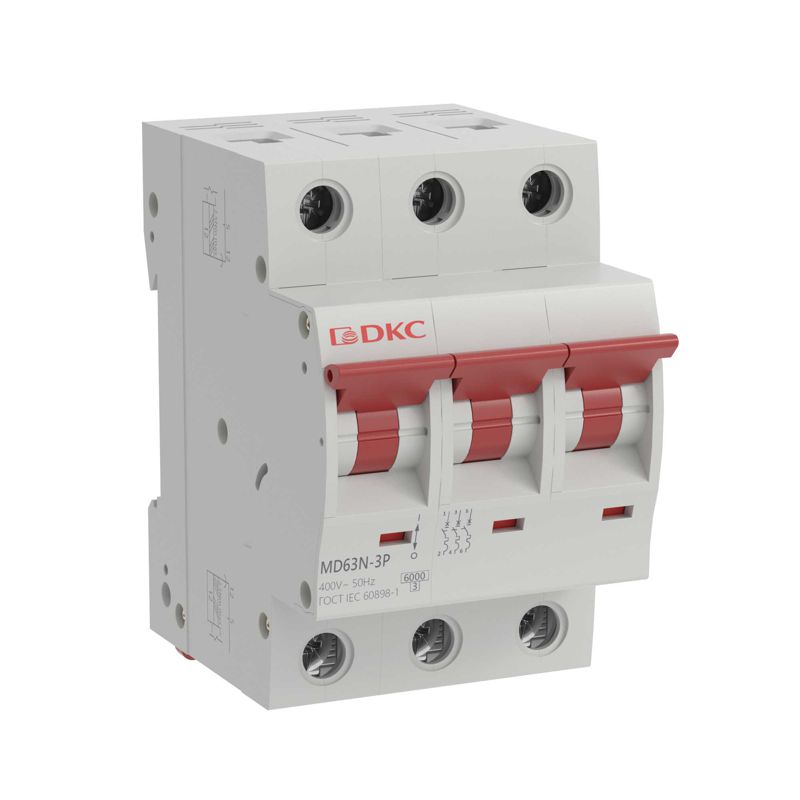 Выключатель автоматический модульный 3п D 50А 6кА YON max MD63N DKC MD63N-3PD50