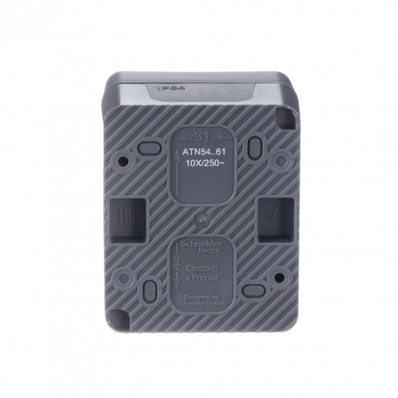 Переключатель проходной 1-кл. ОП AtlasDesign PROFI IP54 10AX антрацит SE ATN544061