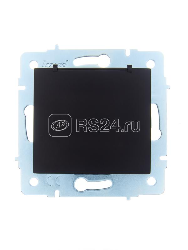 Розетка 1-м СП ASTI 16А IP20 с заземл. с крышкой термопласт механизм черн. бархат. LEZARD 7081-4288-123В