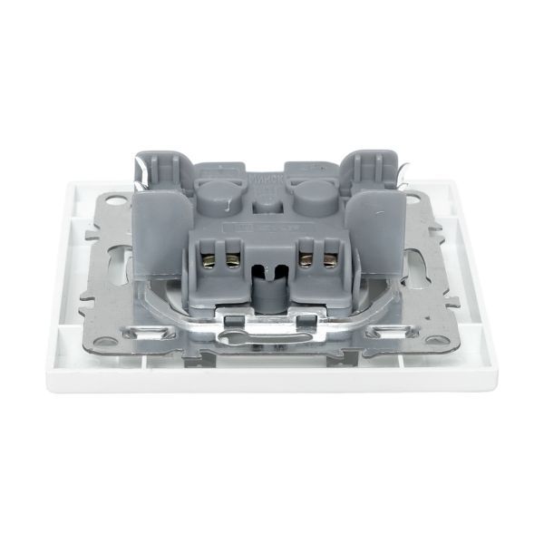 Розетка 1-м СП Минск 10А IP20 без заземл. защ. шторки бел. Basic EKF ERR10-022-100