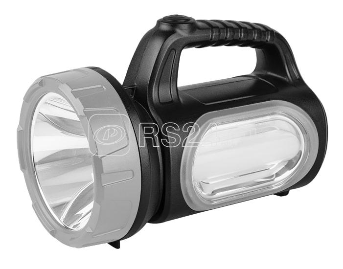 Фонарь-прожектор аккумуляторный AccuF7-L3W/L10-bk 3Вт 160лм + боков. панель 10х0.25Вт 50лм IP20 аккум. 0.9А.ч дальность луча прожектора 300м черн. ФАZА 5014831