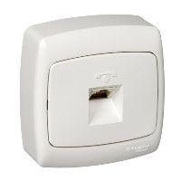 Розетка телефонная 1-м СП Рондо RJ11 сл. кость SchE RT-4S-SI (РТ-4С-си)