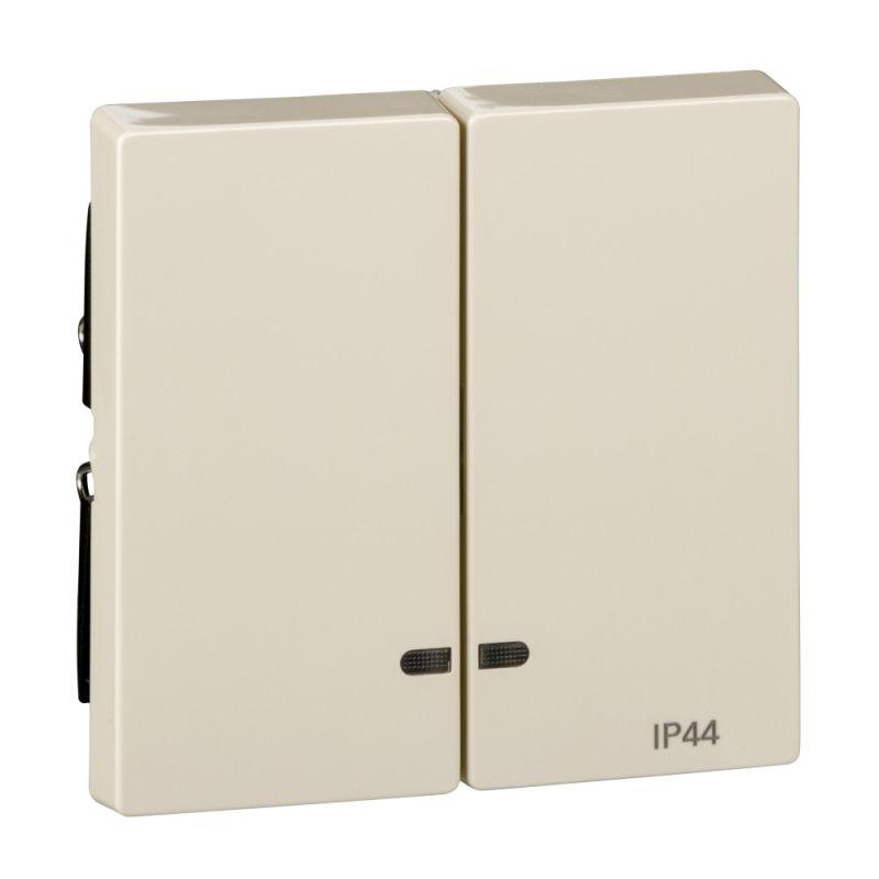 Клавиша 2-м Merten с окошком для свет. инд. IP44 беж. SchE MTN3424-0344