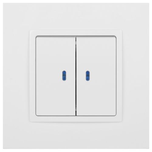 Выключатель 2-кл. СП Elegance 14-1105-01 10А IP20 250В 10AX с подсветкой механизм бел. Эра Б0034237