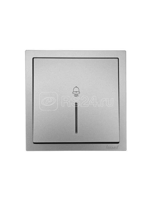 Кнопка звонка с индик. СП ZIMA IP20 безвинт. зажим сер. матов. LEZARD 704-7488-108QC