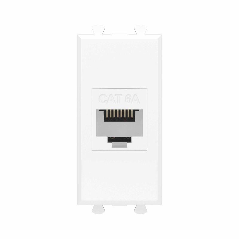 Розетка компьютерная 1мод. Avanti "Белое облако" RJ45 кат.6A без шторок модульная механизм DKC 4400671