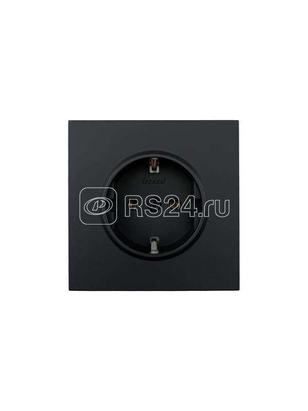 Розетка 1-мест. с/з ПБТ СП ZIMA IP20 16А безвинт. зажим черн. бархат LEZARD 704-4288-122BQC
